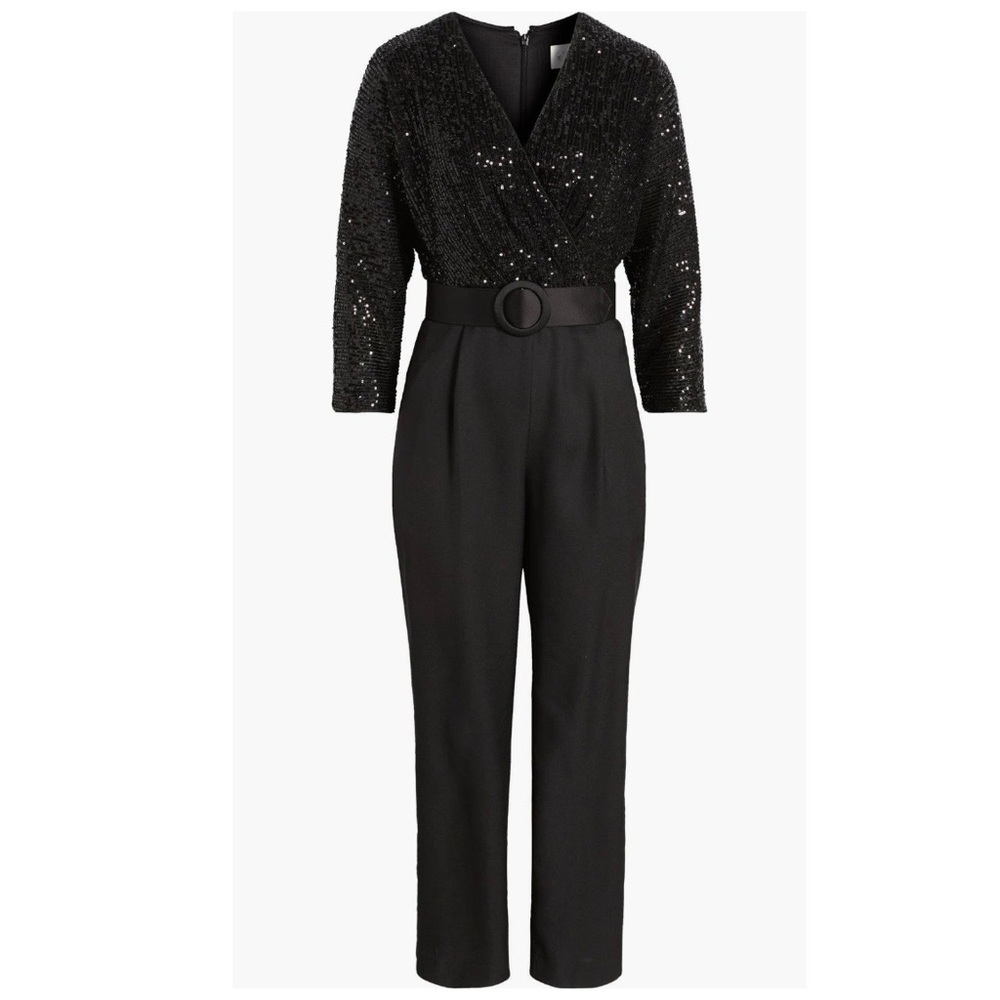Eliza J Black Sequin Jumpsuit - Picture 5 of 10